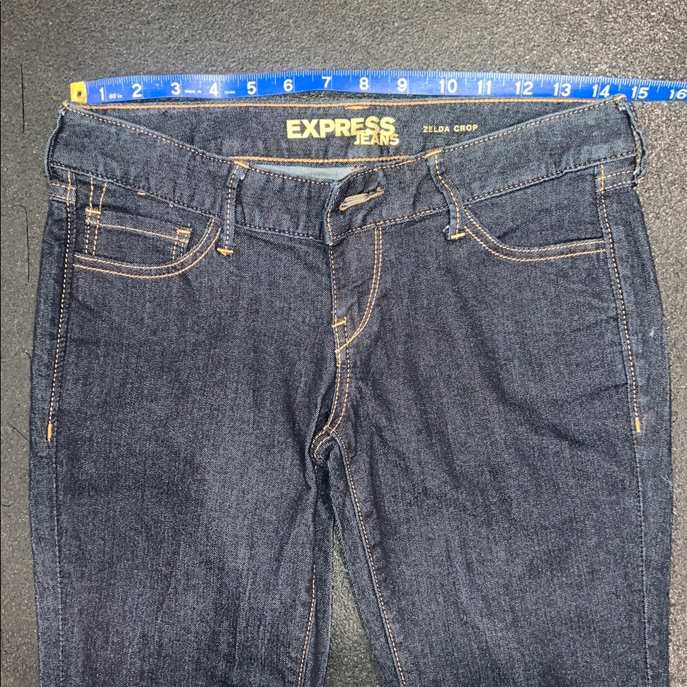 Express Dark Denim Crop Jeans Size 2 - Picture 6 of 8